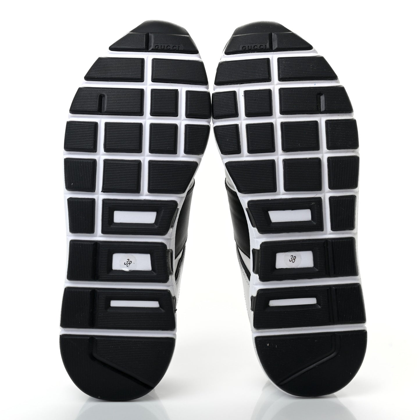 Calfskin Womens Interlocking G Sneakers 38 Black White