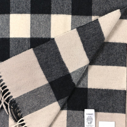 Burberry Cashmere Giant Check Fringe Scarf Stone 3 of 4