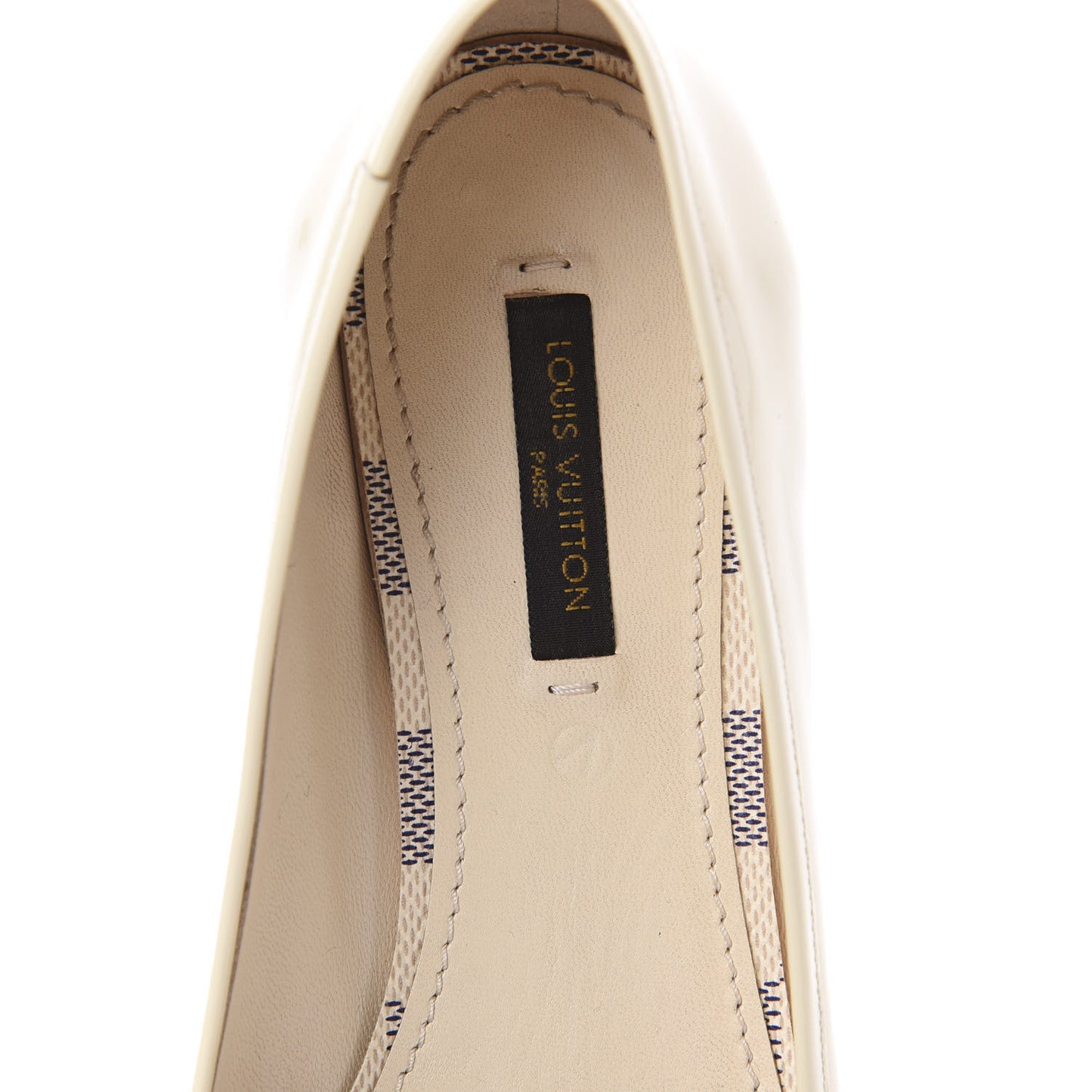 Damier Azur Patent Valentine Ballerina Flats 37