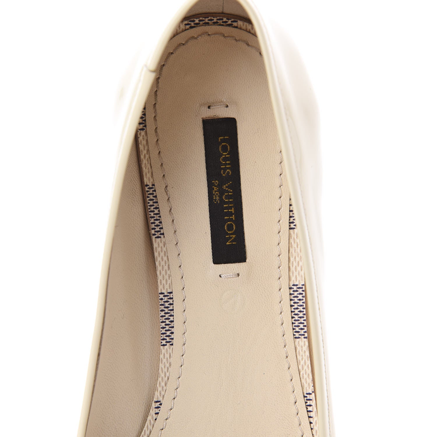Louis Vuitton Damier Azur Patent Valentine Ballerina Flats 37 7 of 12