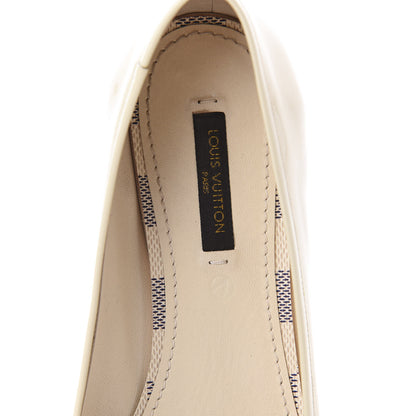 Louis Vuitton Damier Azur Patent Valentine Ballerina Flats 37 7 of 12