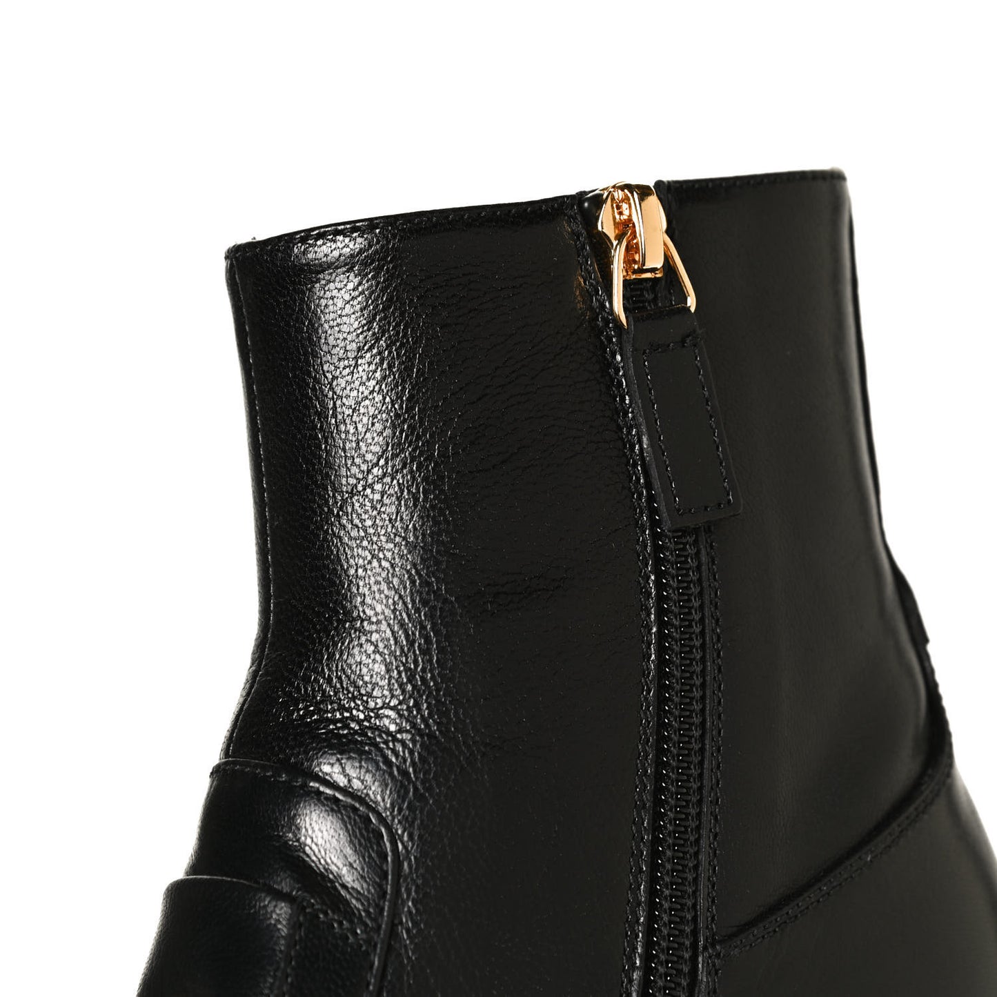 Goatskin Kitten Chain Horsebit Ankle Boots 36.5 Black