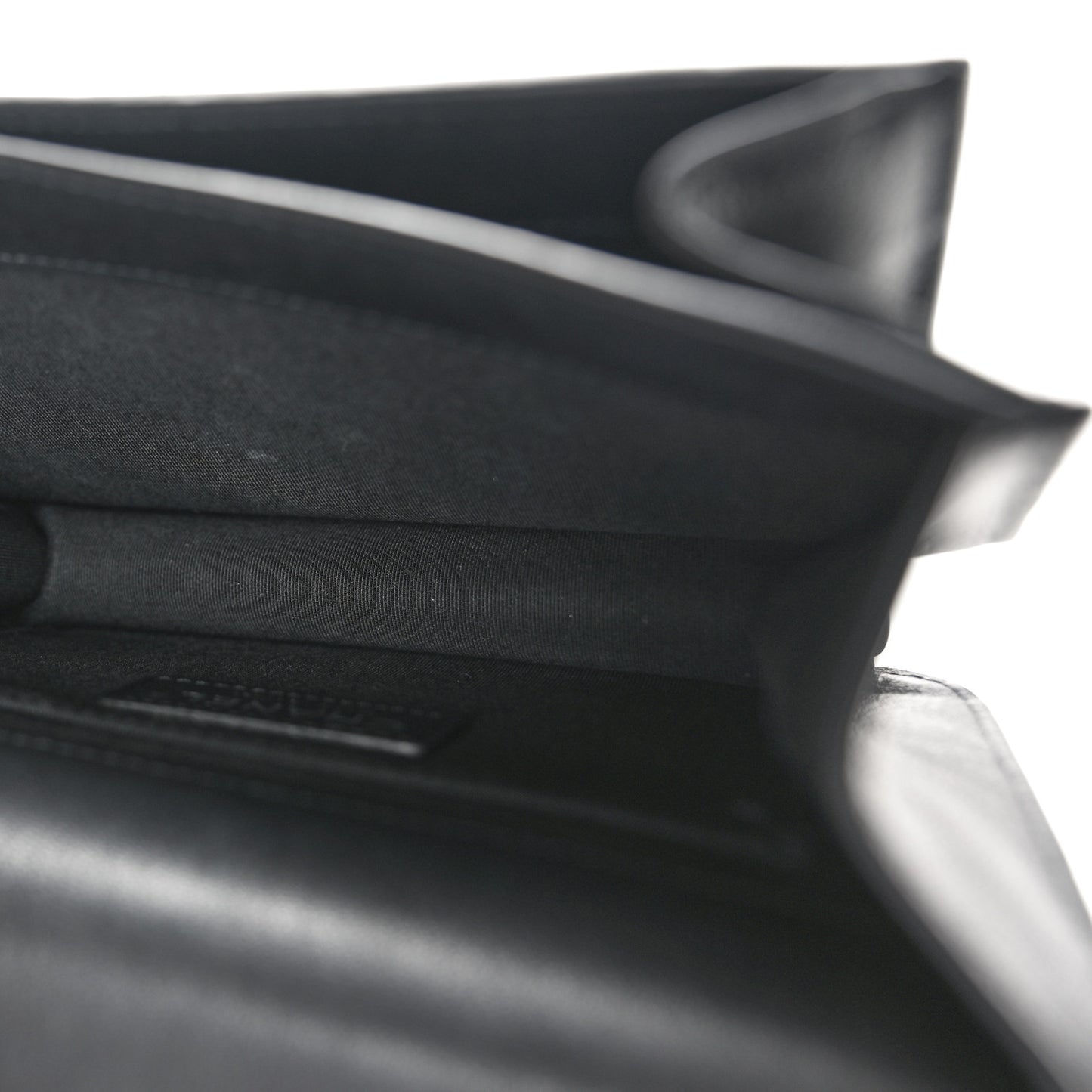 Grained Calfskin Quilted Small CC Box Top Handle Flap Black