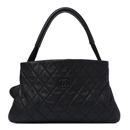 Chanel Calfskin Quilted Expandable Zip Shoulder Bag Black 1 of 17