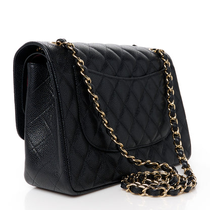 Chanel Caviar Quilted Jumbo Double Flap Black 3 of 12