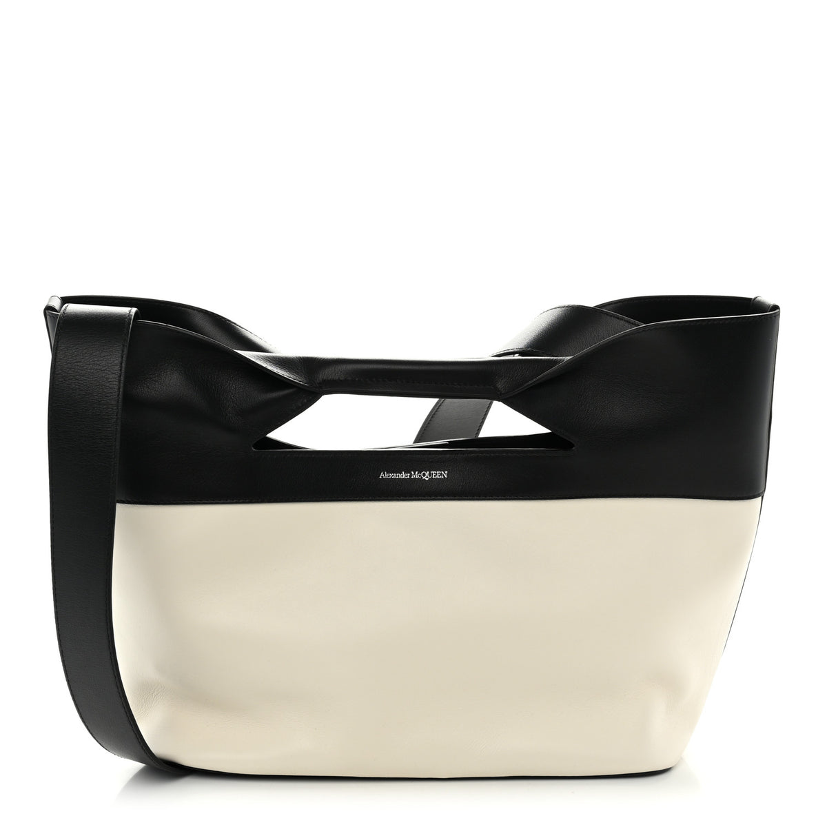 Calfskin Small The Bow Bag White Black