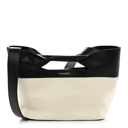 Alexander McQueen Calfskin Small The Bow Bag White Black 1 of 10