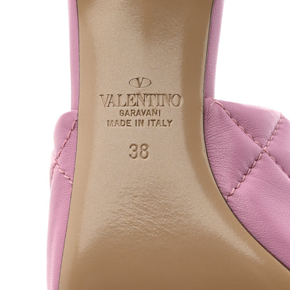 Valentino Garavani Nappa Quilted Roman Stud 65mm Slide Sandals 38 Giacinto 8 of 8