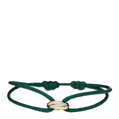 Cartier 18K Pink Yellow White Gold Trinity Adjustable Cord Bracelet Green 1 of 4