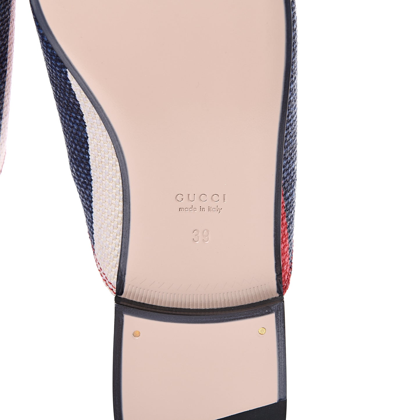 Canvas Sylvie Stripe Womens Princetown Slippers 39 Mystic White Hibiscus Red Maritime