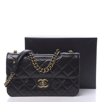 Chanel Glazed Calfskin Quilted Medium Perfect Edge Flap Black 13 of 13