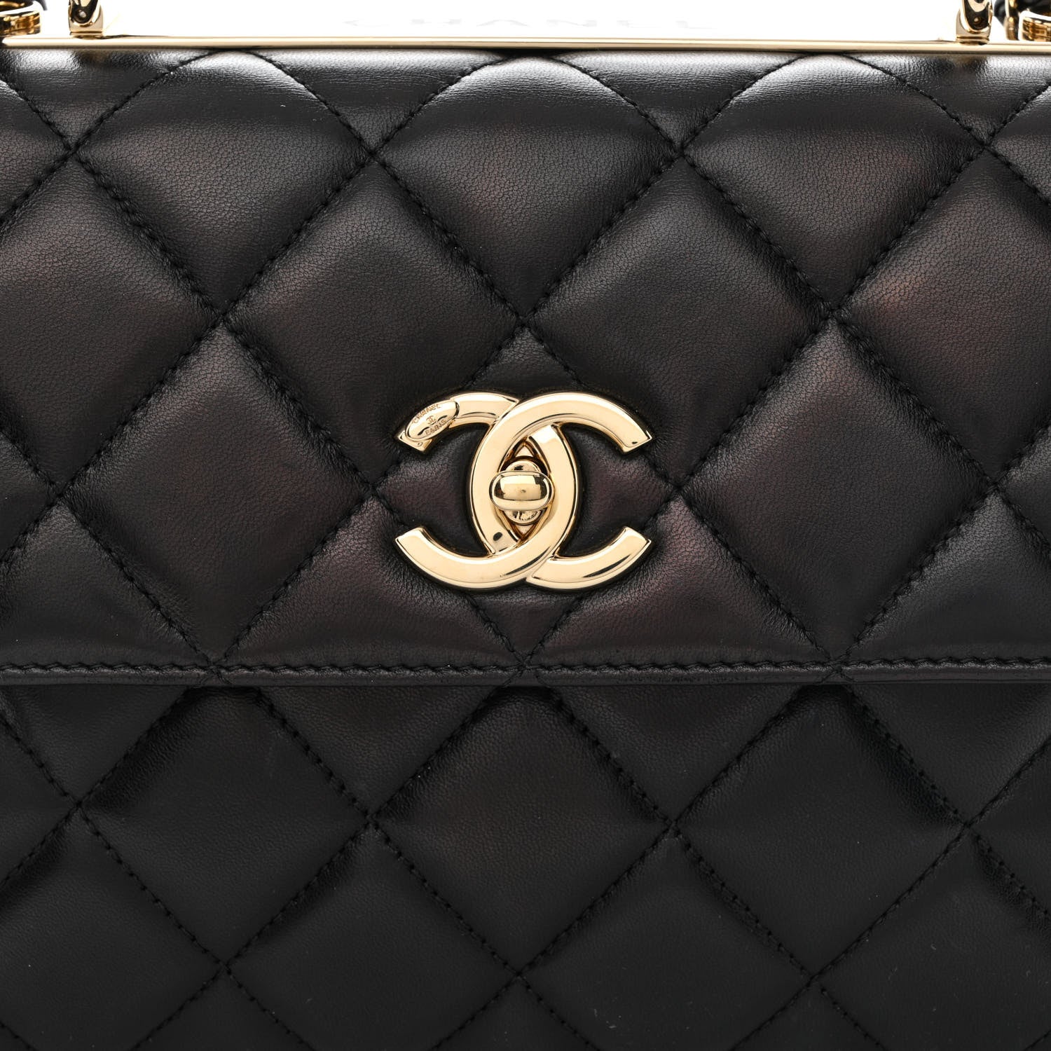 Chanel Lambskin Quilted Small Trendy CC Dual Handle Flap Bag Black 8 of 13