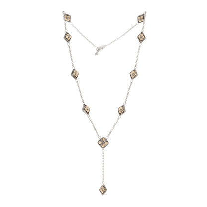 John Hardy Sterling Silver 18K Yellow Gold Flower Station Y Drop Necklace 2 of 4