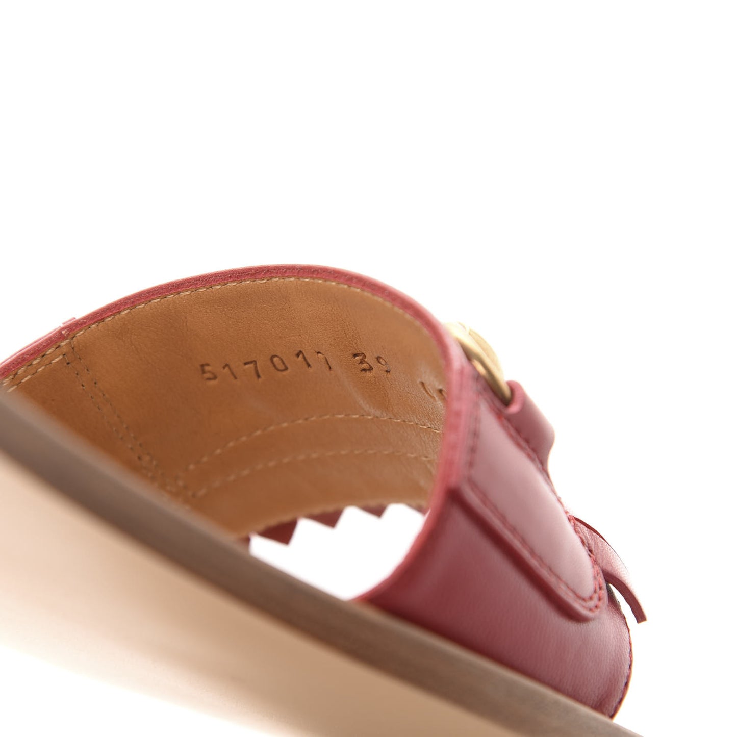 Malaga Kid Fringe Horsebit Slide Sandals 39 Hibiscus Red
