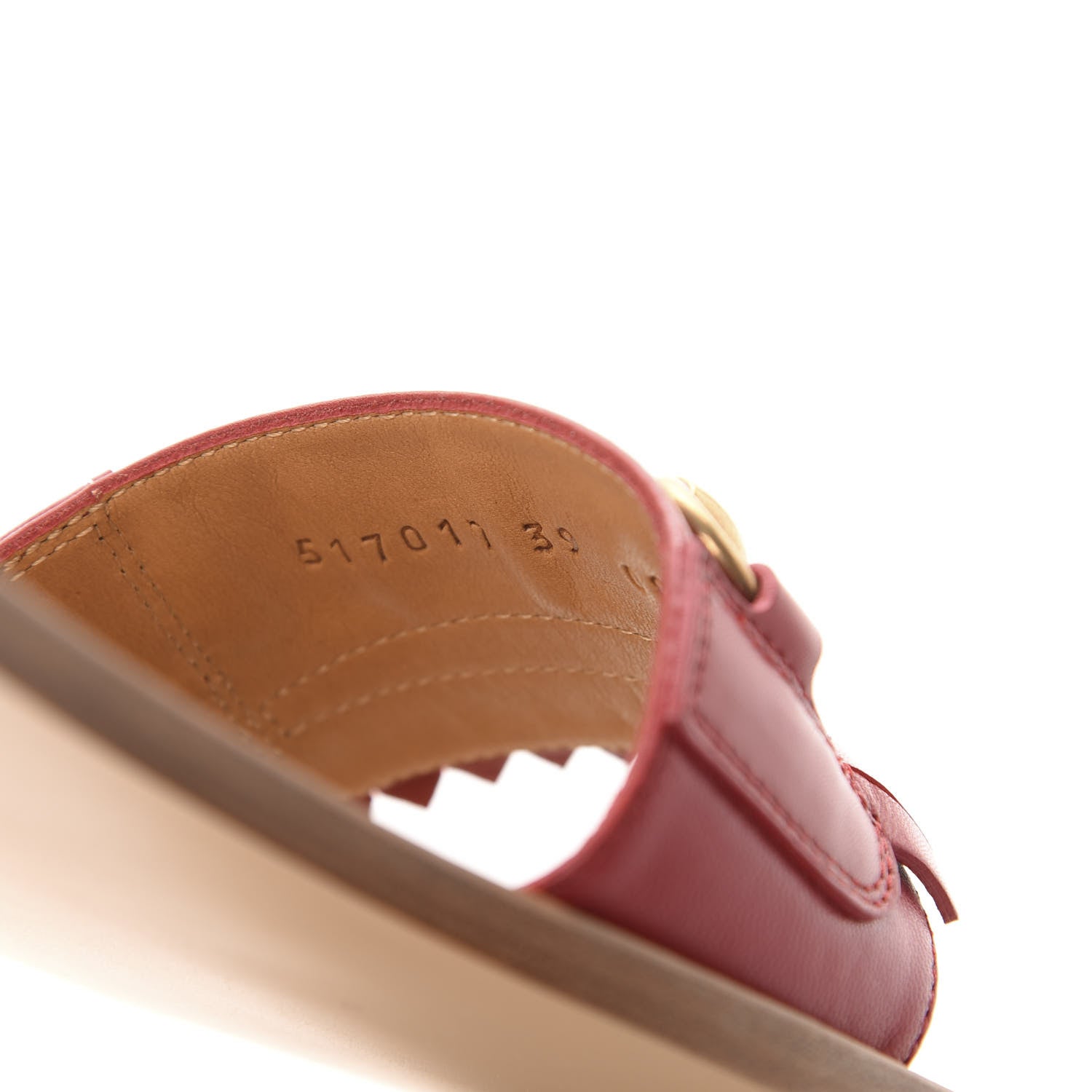 Gucci Malaga Kid Fringe Horsebit Slide Sandals 39 Hibiscus Red 8 of 10