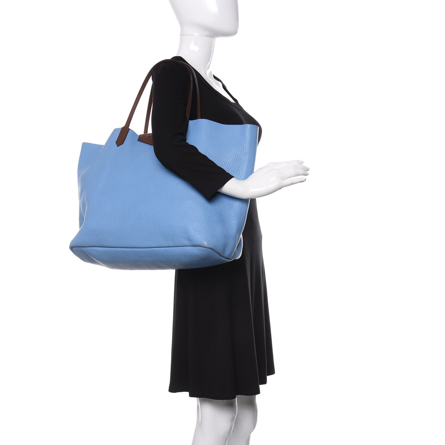 Givenchy Grained Calfskin Large Antigona Tote Blue Brown 2 of 10