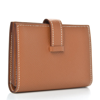 Hermes Epsom Bearn Card Holder Wallet Gold 3 of 8