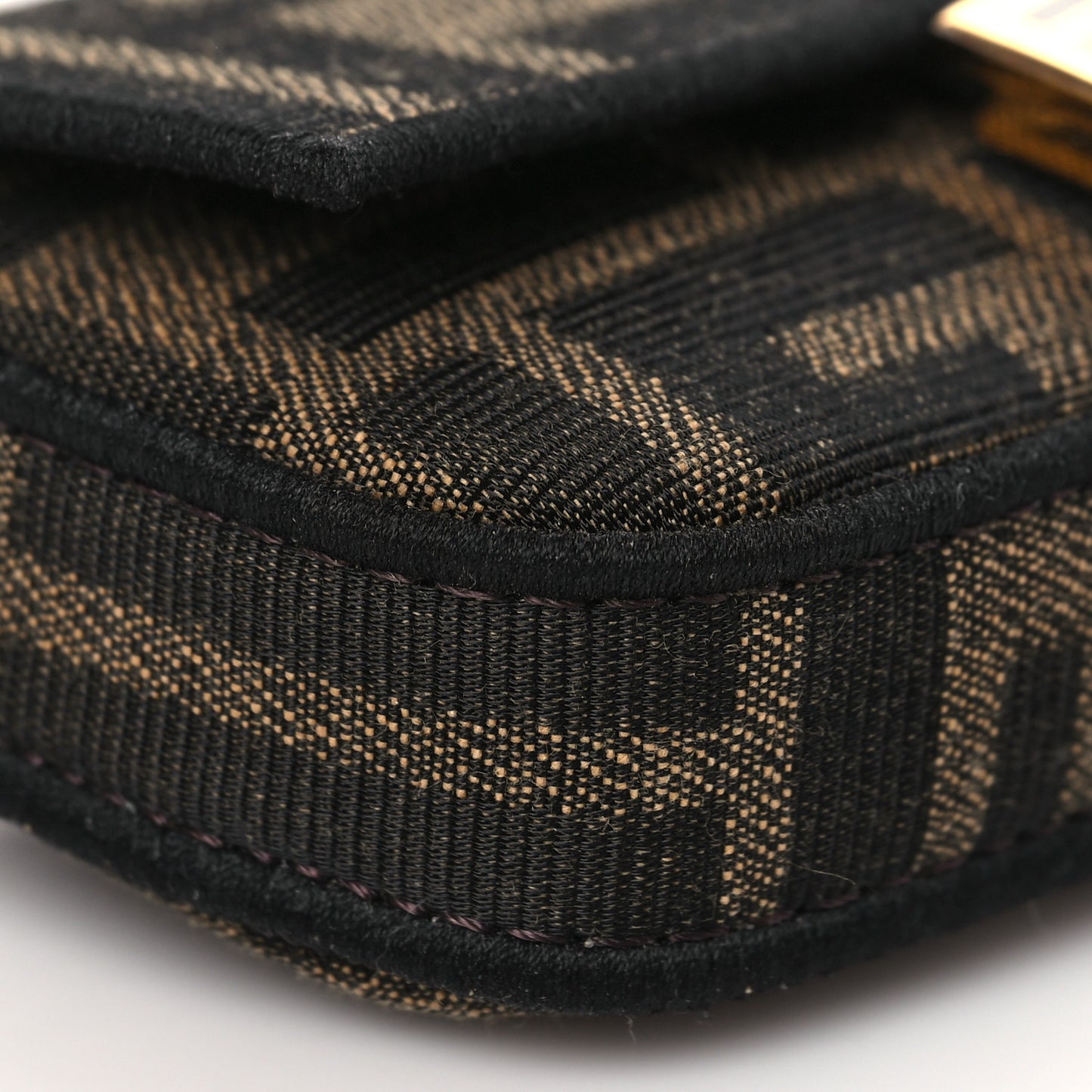 Fabric Jacquard FF 1974 Nano Baguette Charm Tobacco Moro Black