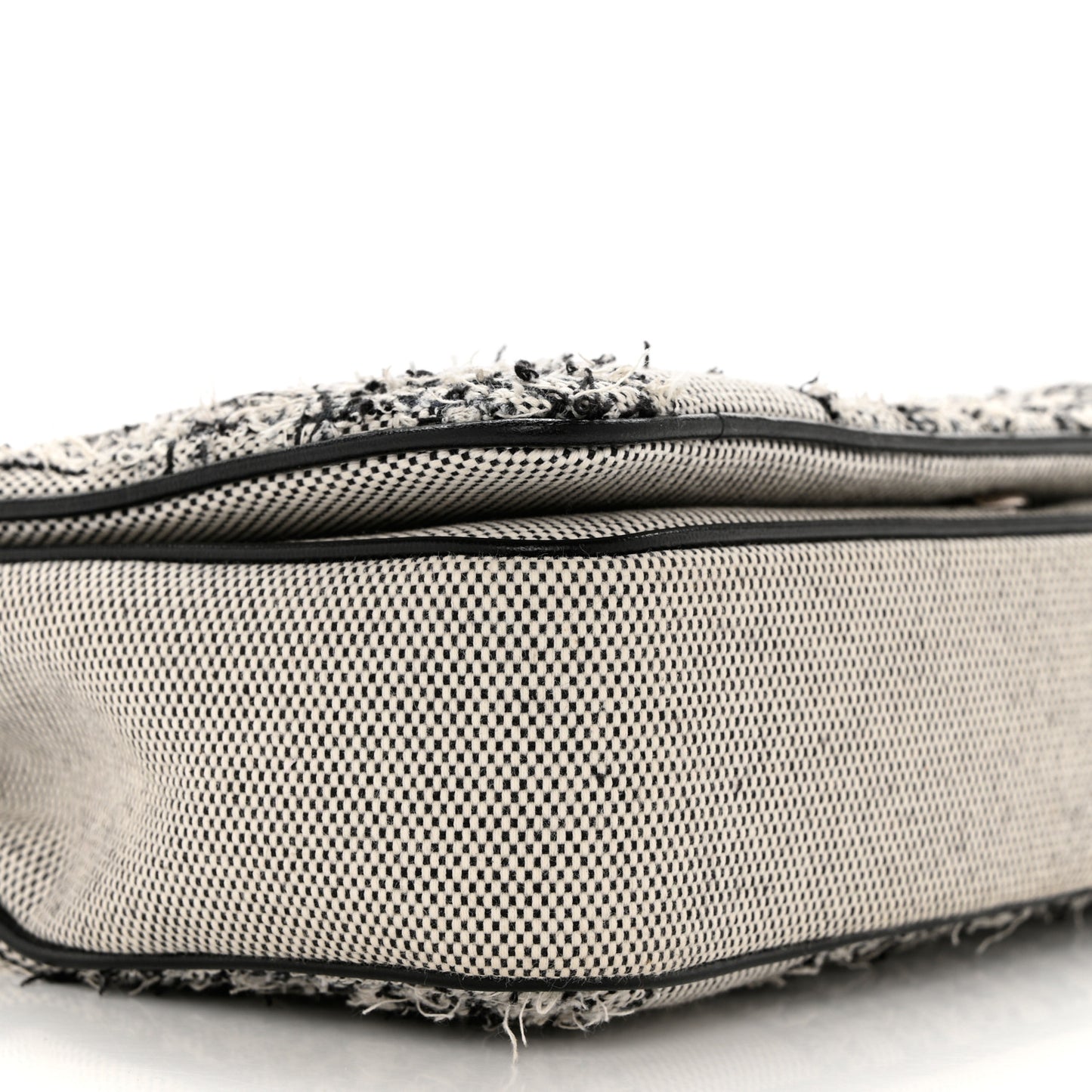 Lambskin Needle Punch Quilted Check Small Lola Bag White Black