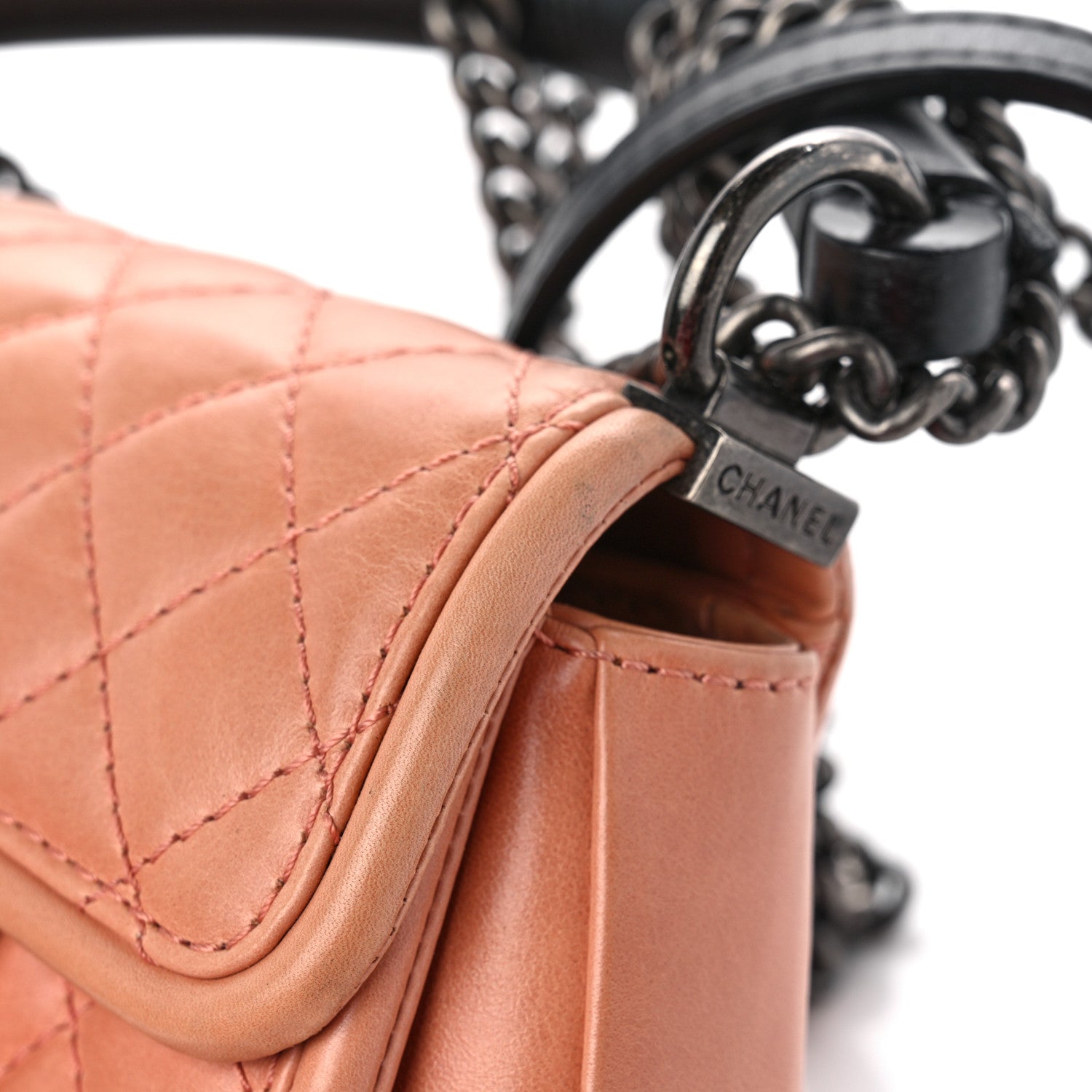 Chanel Calfskin Quilted Small Prestige Top Handle Flap Pink 12 of 13