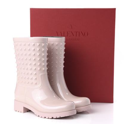 Valentino Garavani Rubber Rockstud Short Rainboots 37 Water Rose 8 of 8