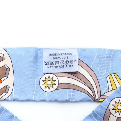 Hermes Silk Odyssey Twilly Beige Bleu Ciel Jaune Vif 4 of 4