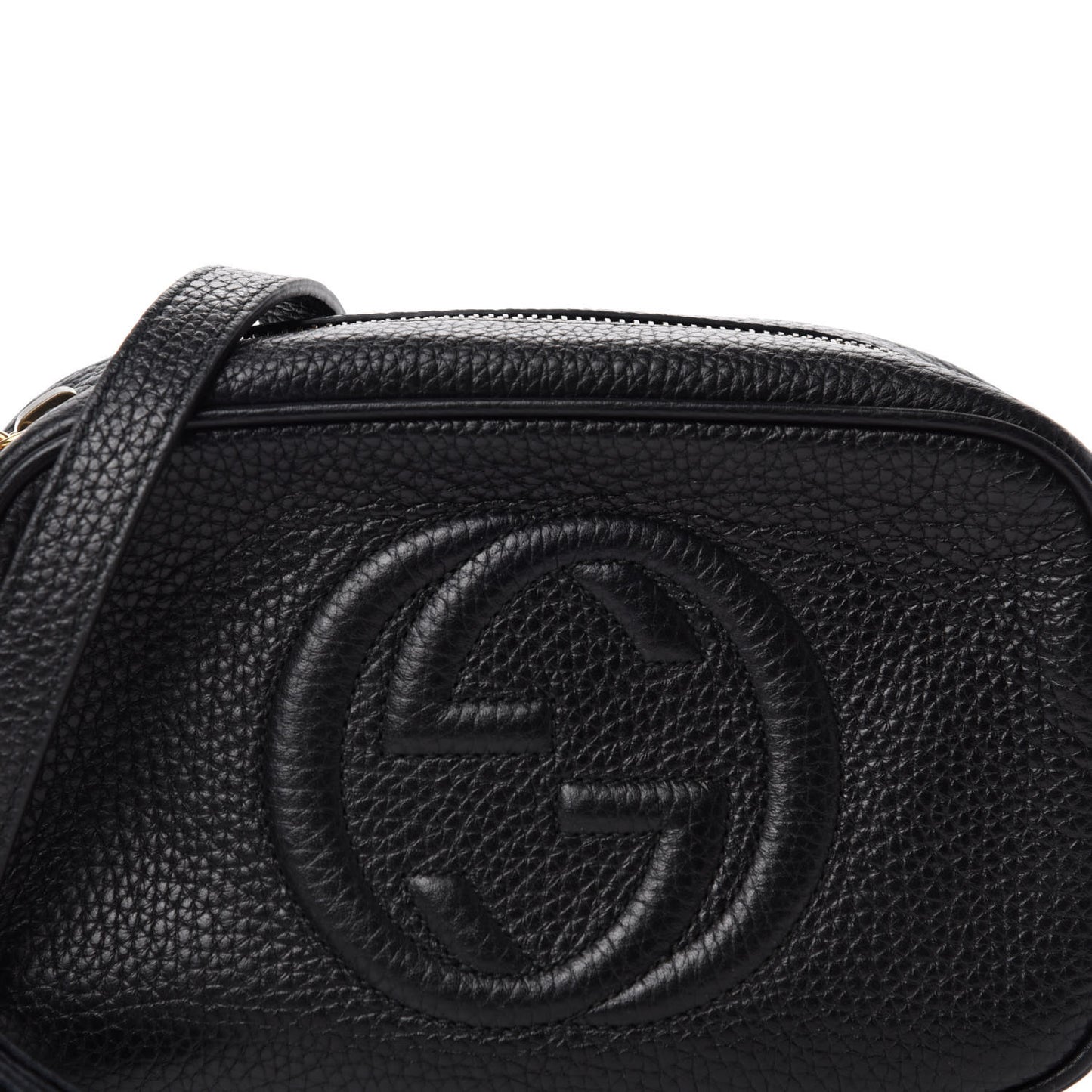 Pebbled Calfskin Mini Soho Disco Bag Black