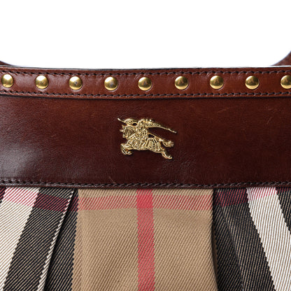 Burberry House Check Studded Large Greenham Tote Dark Tan 40 of 47