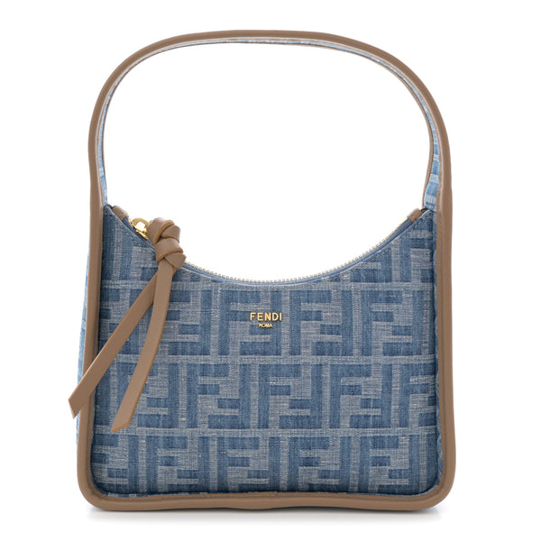 Fendi Denim Jacquard Vitello Grace FF 1974 Mini Fendessence