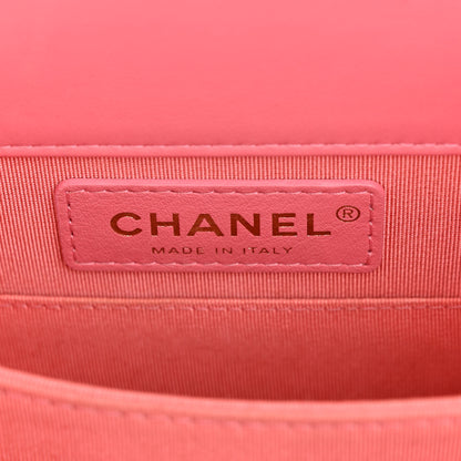 Chanel Calfskin Chevron North South Boy Flap Pink 6 of 10