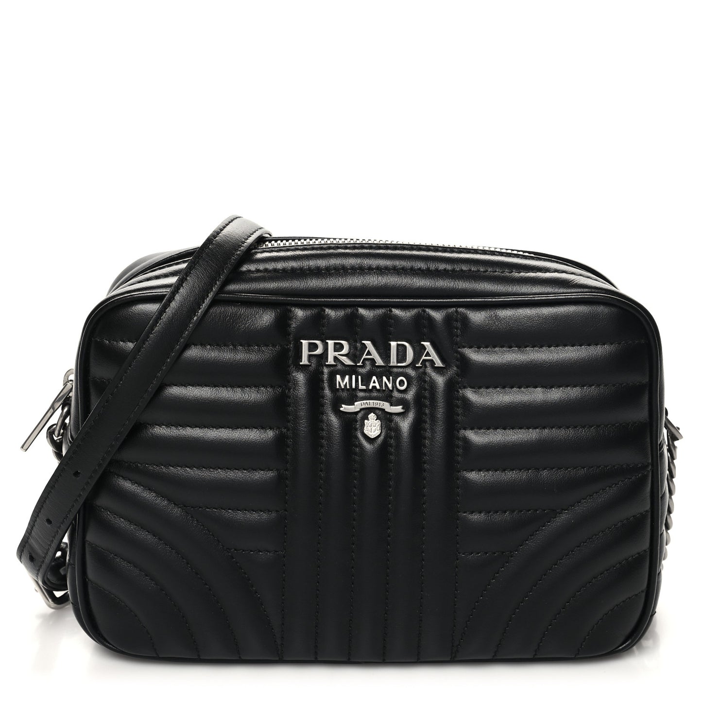 Soft Calfskin Diagramme Camera Bag Black
