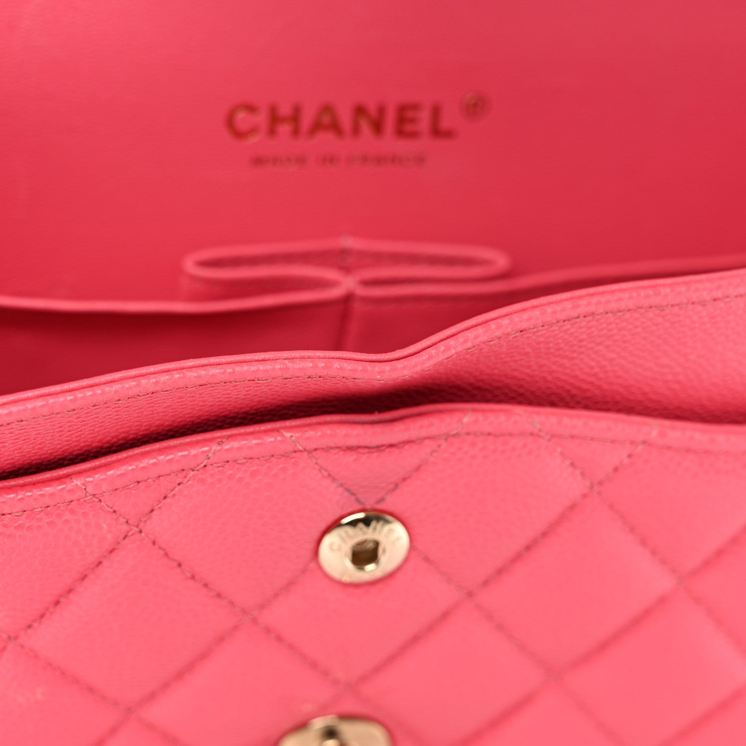 Chanel Shiny Caviar Quilted Medium Double Flap Pink 7 of 12