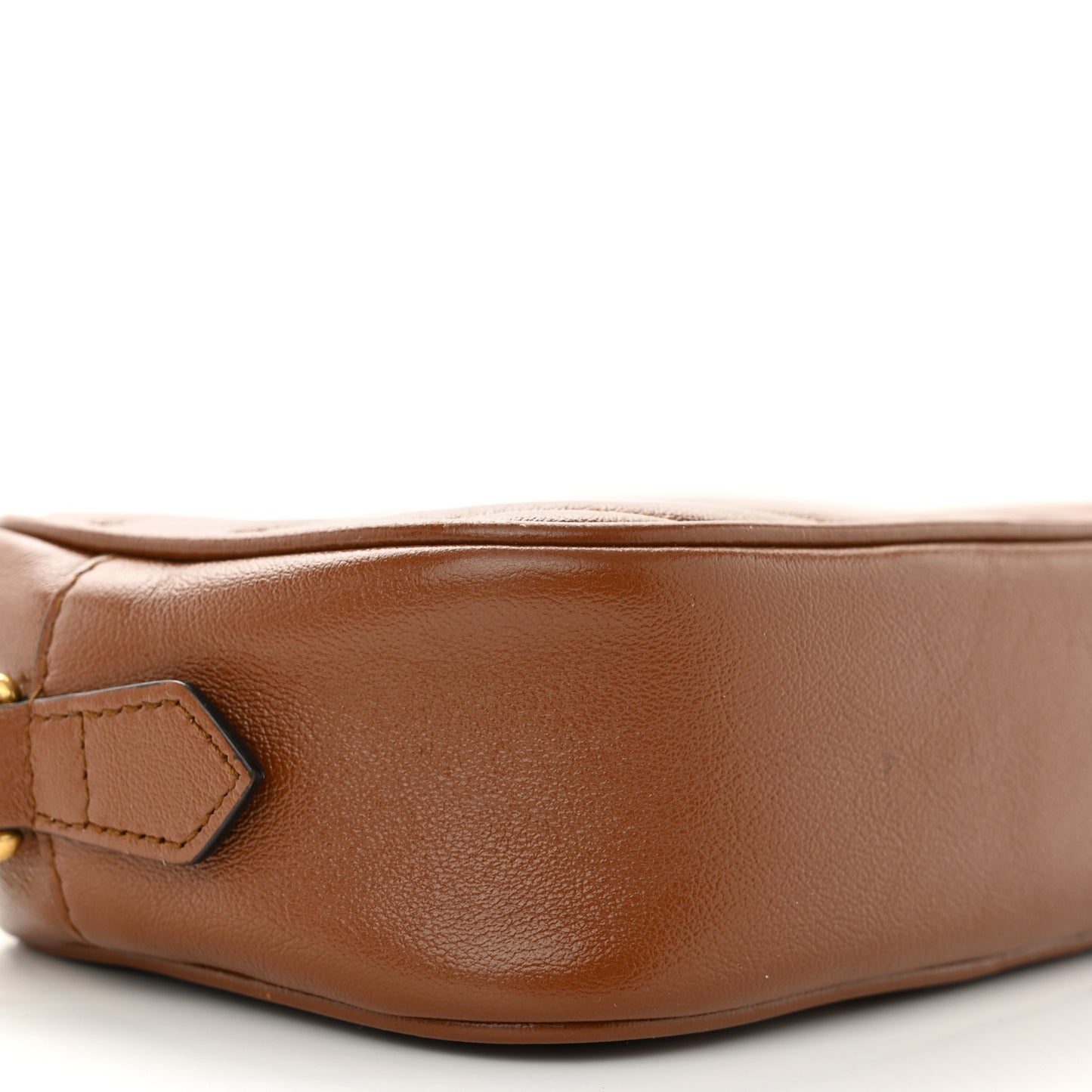 Glazed Calfskin Matelasse Diagonal Mini GG Marmont Chain Shoulder Bag Cuir