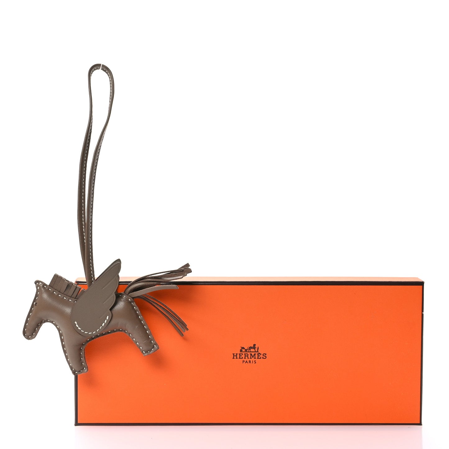 Milo Lambskin Grigri Rodeo Pegase Horse Bag Charm PM Etoupe