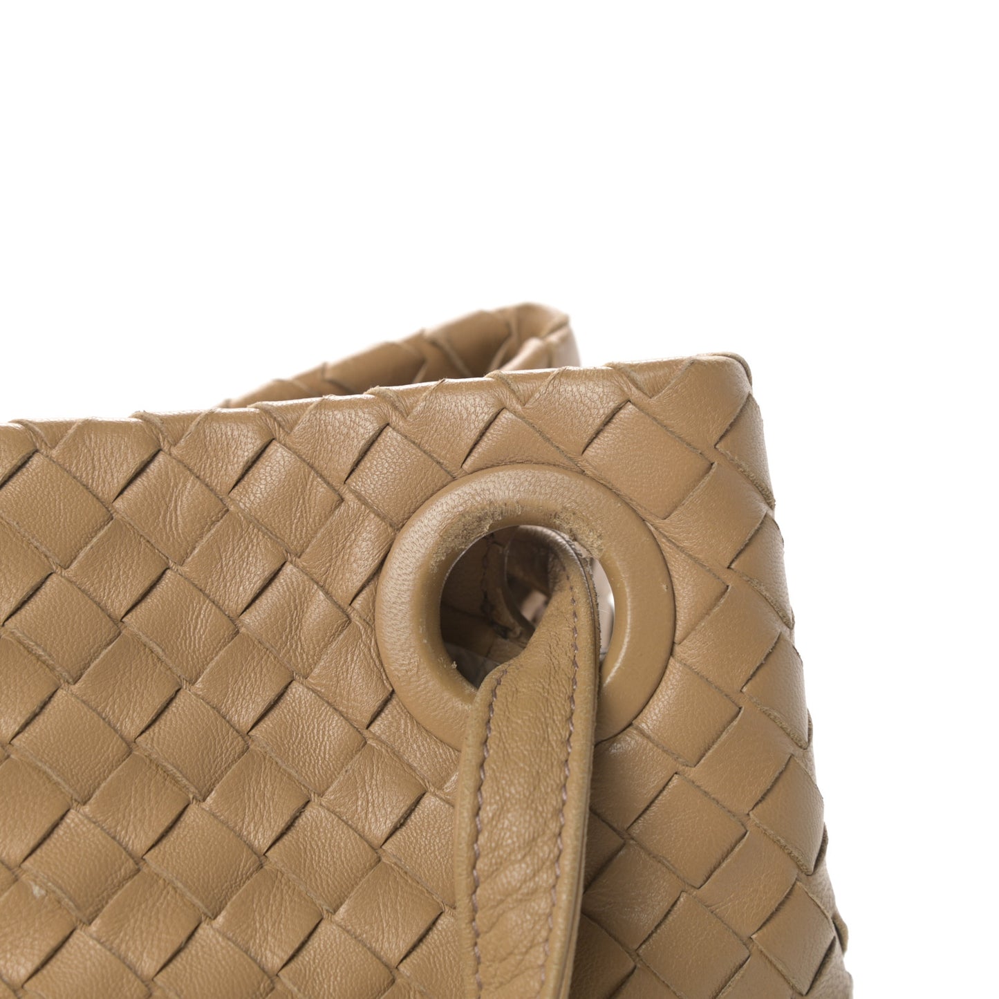 Nappa Intrecciato Garda Shoulder Bag Camel