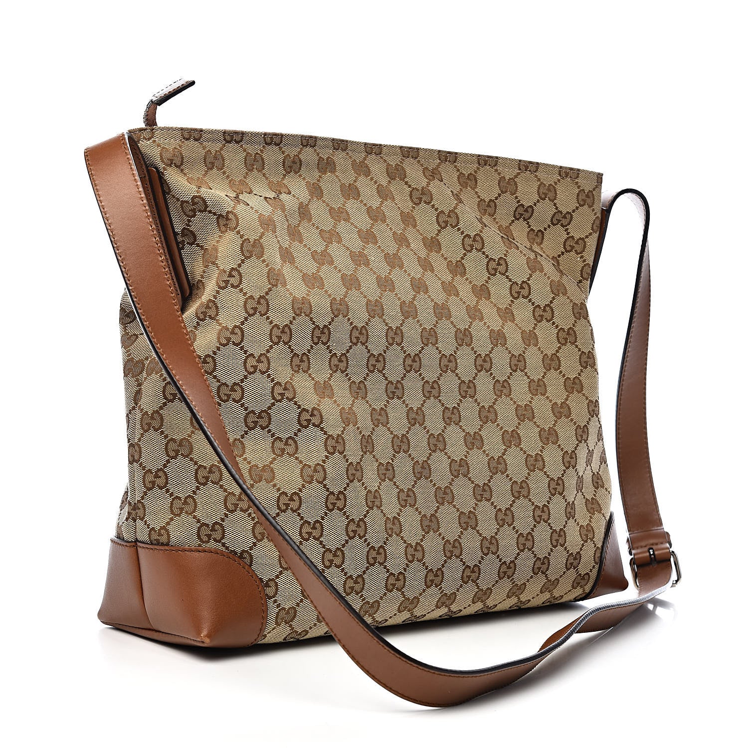 Gucci Monogram Large Flat Messenger Bag Brown 3 of 12