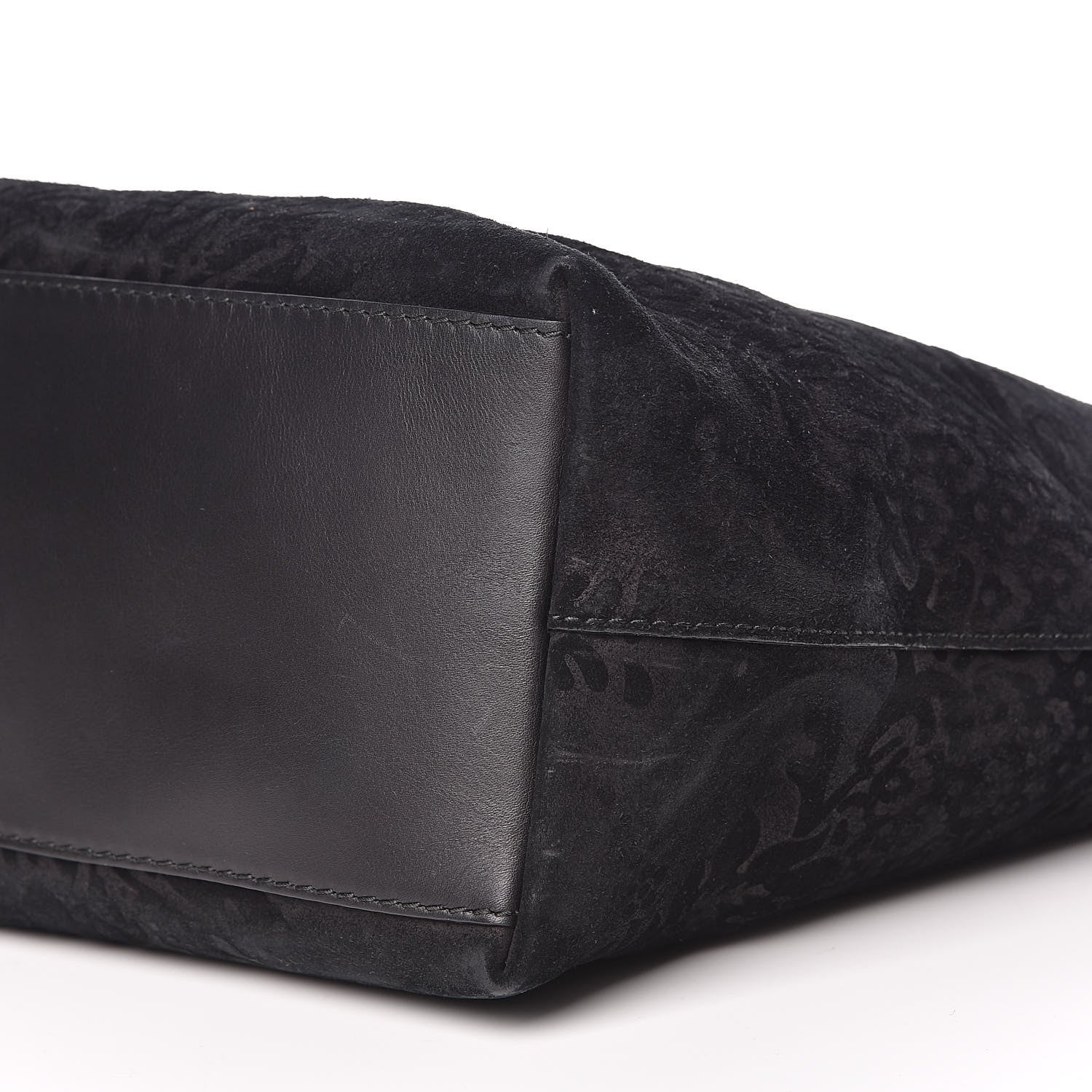 Gucci Nubuck Brocade Medium Soft Stirrup Tote Black 9 of 12