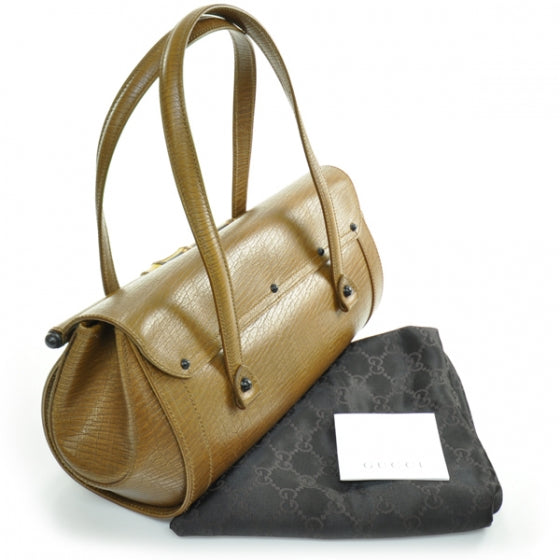 Gucci Leather Bamboo Bullet Satchel 3 of 10