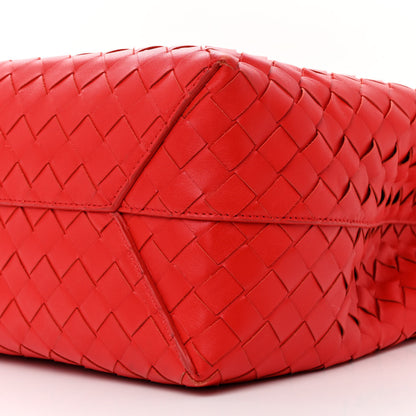 Bottega Veneta Nappa Intrecciato North South Tote Red 10 of 13