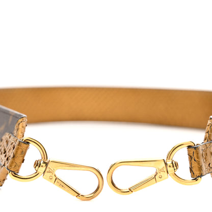 Louis Vuitton Metallic Snakeskin Monogram Bandouliere Shoulder Strap Gold 3 of 4