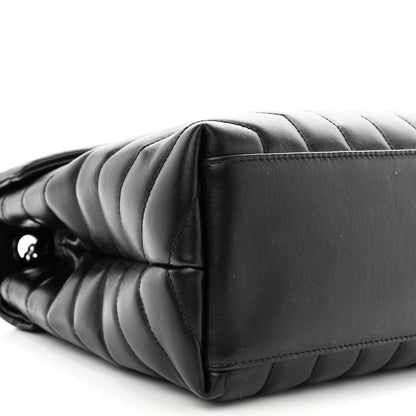 Saint Laurent Calfskin Y Quilted Monogram Monochrome Medium Loulou Chain Satchel Black 9 of 10