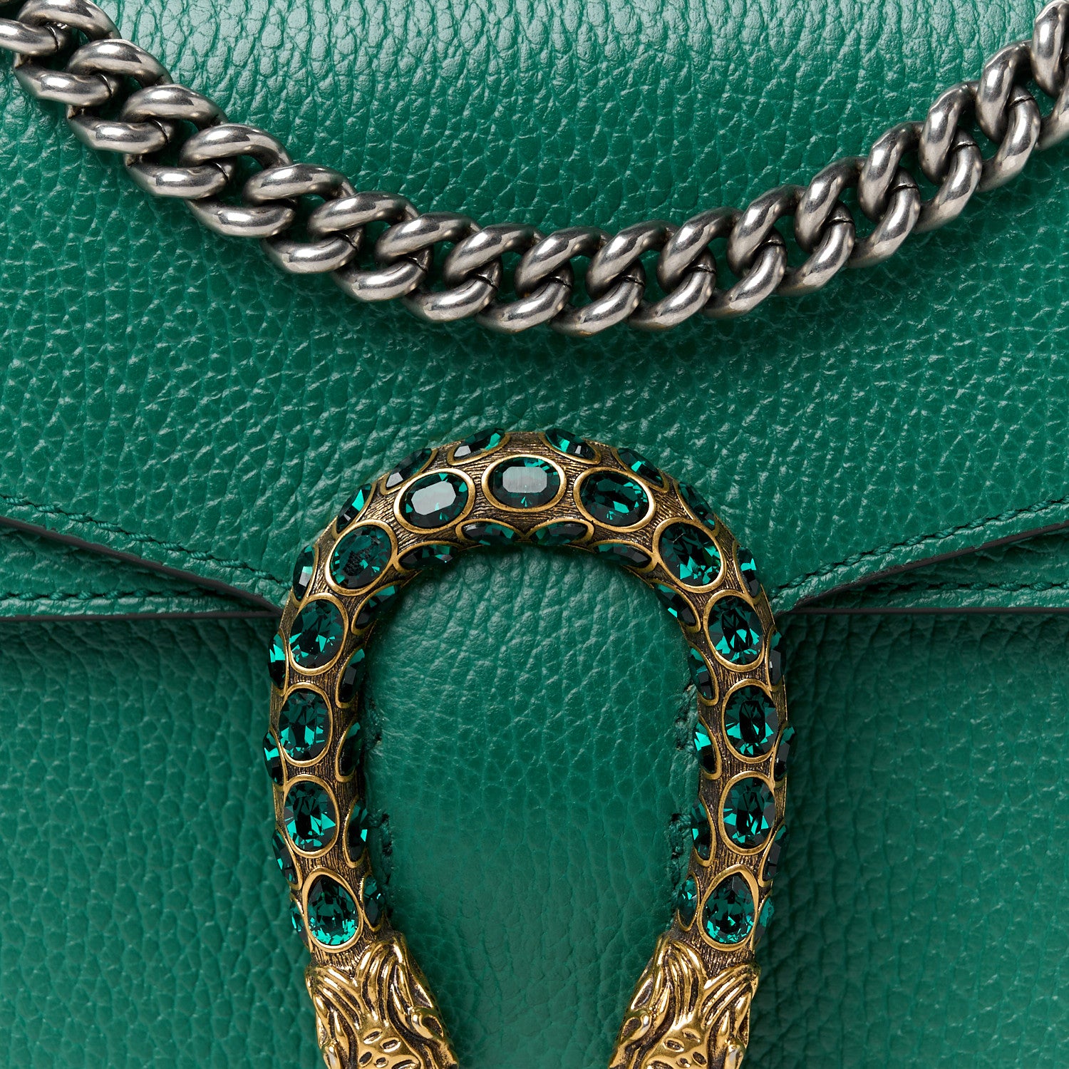 Gucci Dollar Calfskin Crystal Small Dionysus Shoulder Bag Emerald 8 of 10