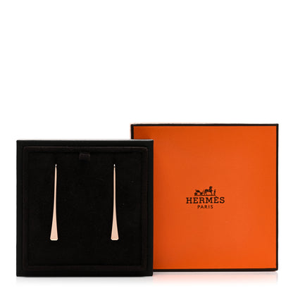 Hermes 18K Rose Gold Clou De Forge Drop Earrings 5 of 5