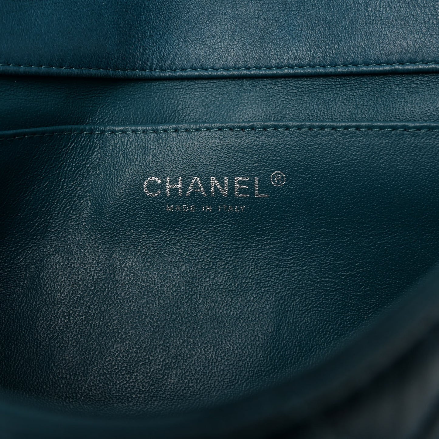 Lambskin Quilted Clutch with Chain Flap Turquoise