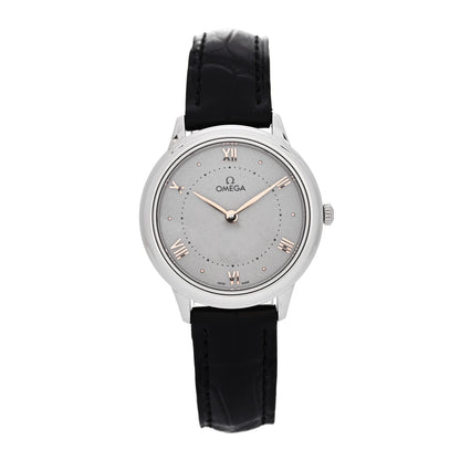 Omega Stainless Steel Alligator 30mm De Ville Prestige Quartz Watch Silver 434.10.30.60.06.001 1 of 5