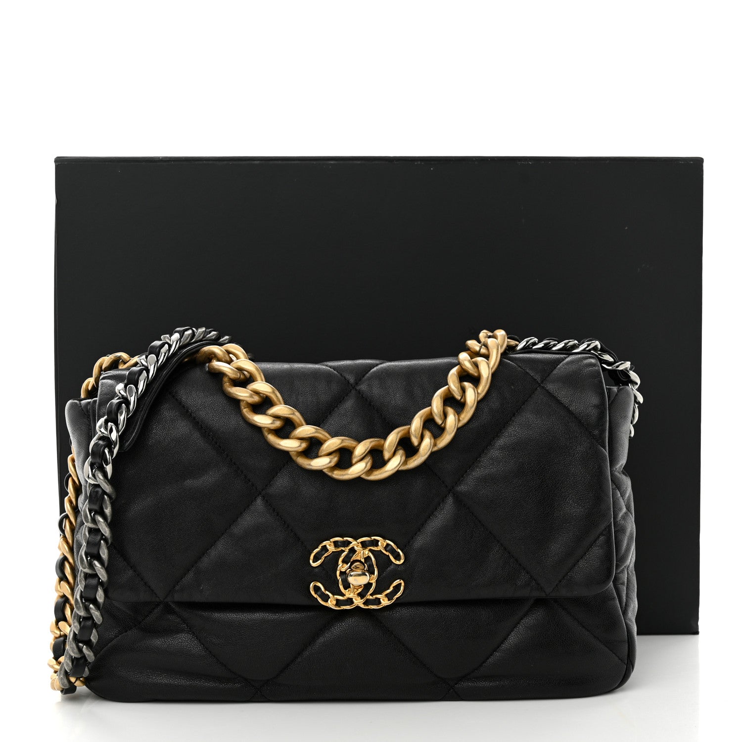 Chanel Lambskin Quilted Large Chanel 19 Flap Black 11 of 16