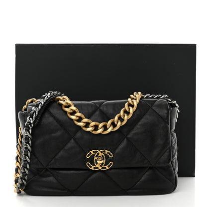 Chanel Lambskin Quilted Large Chanel 19 Flap Black 11 of 16