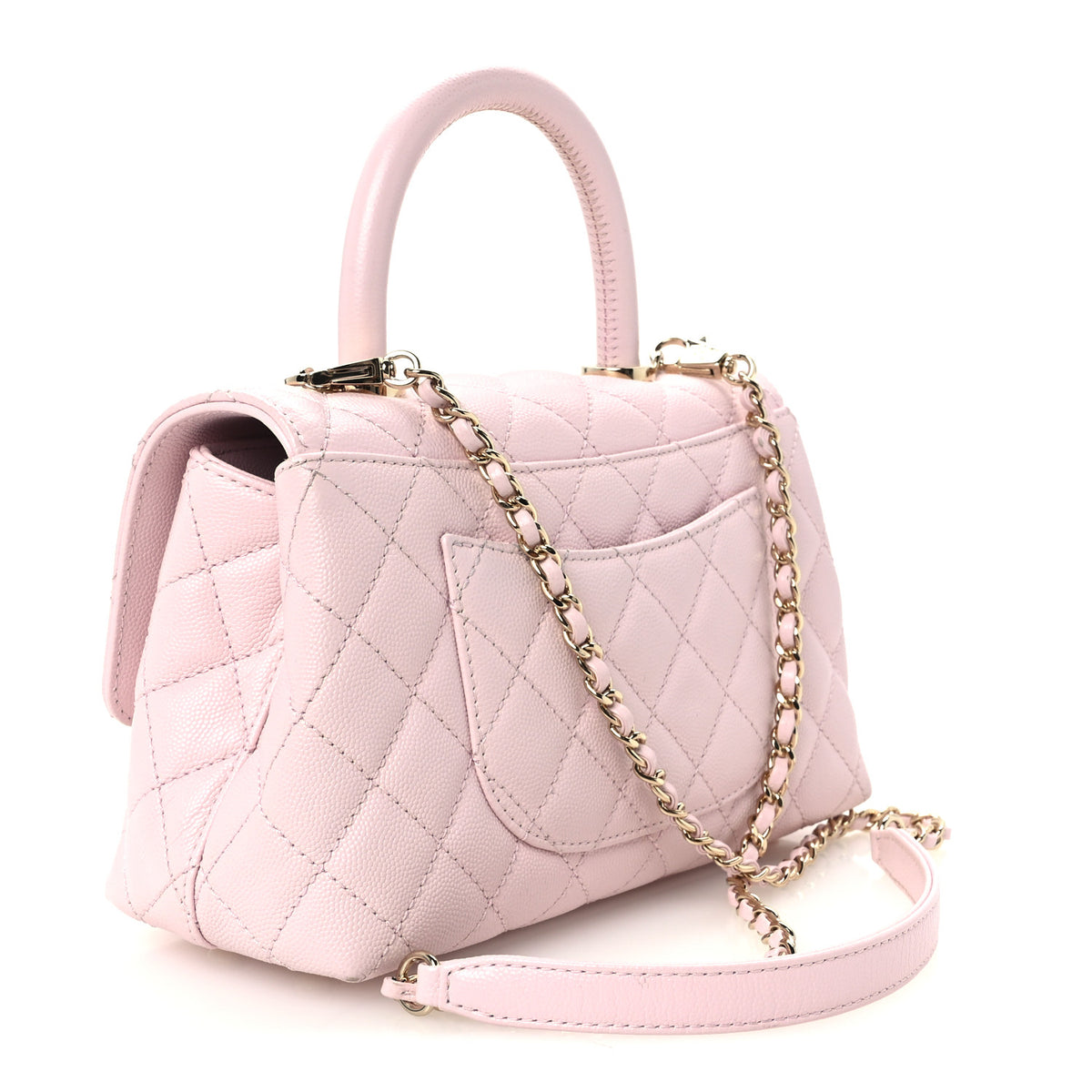 Chanel Caviar Quilted Mini Coco Handle Flap Light Pink 3 of 12