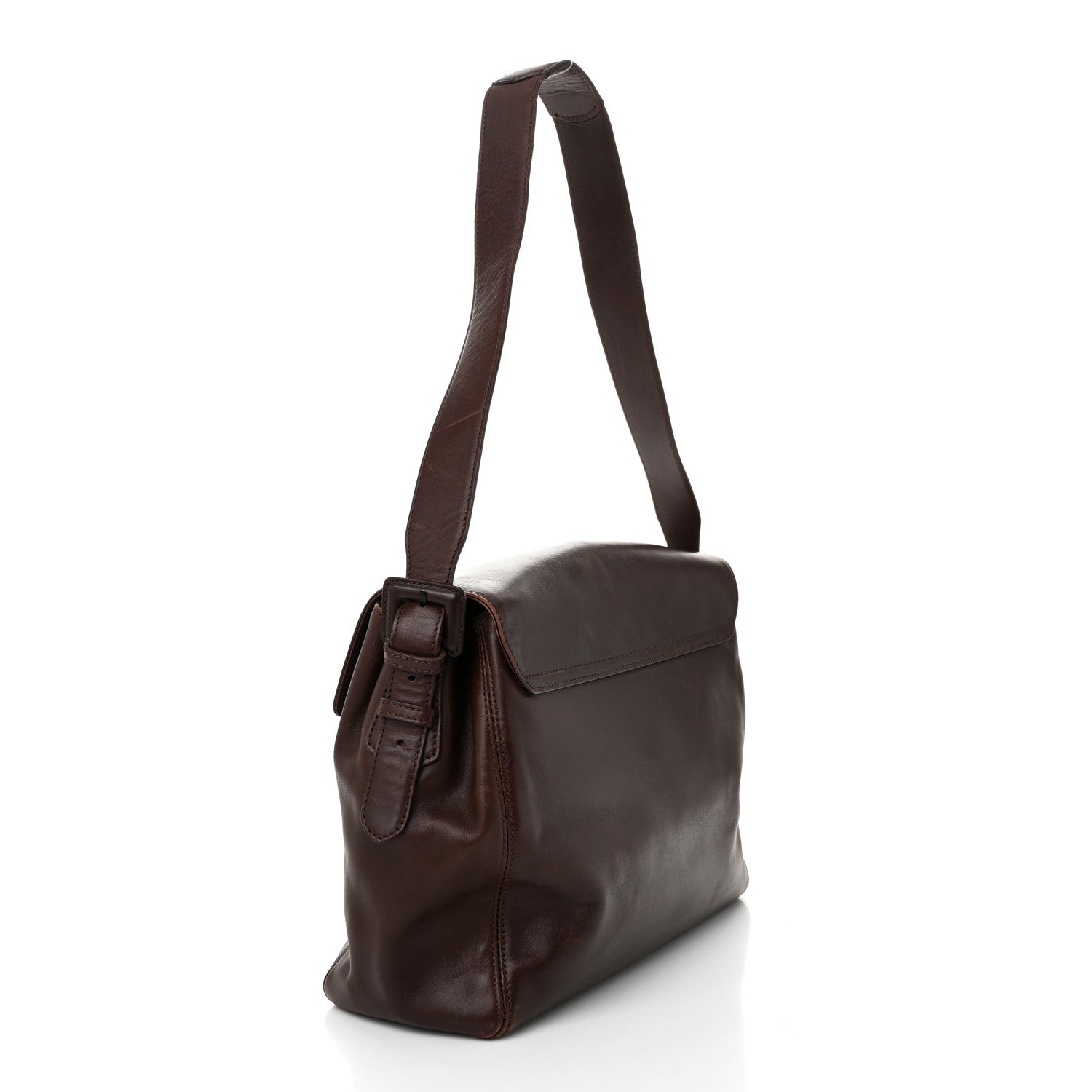 Chanel Lambskin Logo Messenger Flap Brown 3 of 15