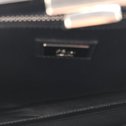 Fendi Chamois Karung Shiny Nappa Medium 3 Pocket Peekaboo Iconic Satchel Cobalto Petrolio 5 of 9